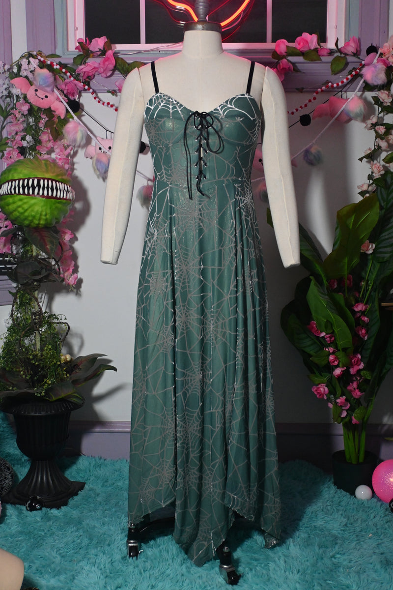 Willow Spiderweb Maxi Dress and Bolero in Mermaid Green