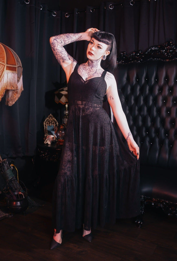 Spider's Silk Maxi Dress by Elle Rebel