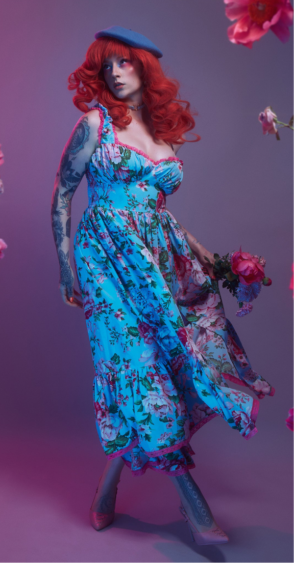 *PRE ORDER* Cosette Maxi Dress in Pink Rose Print