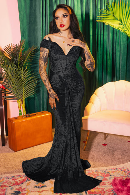 Oozma Onyx Velvet Gown by Weasel Wear