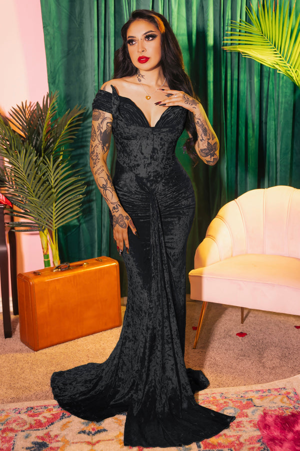 Oozma Onyx Velvet Gown by Weasel Wear