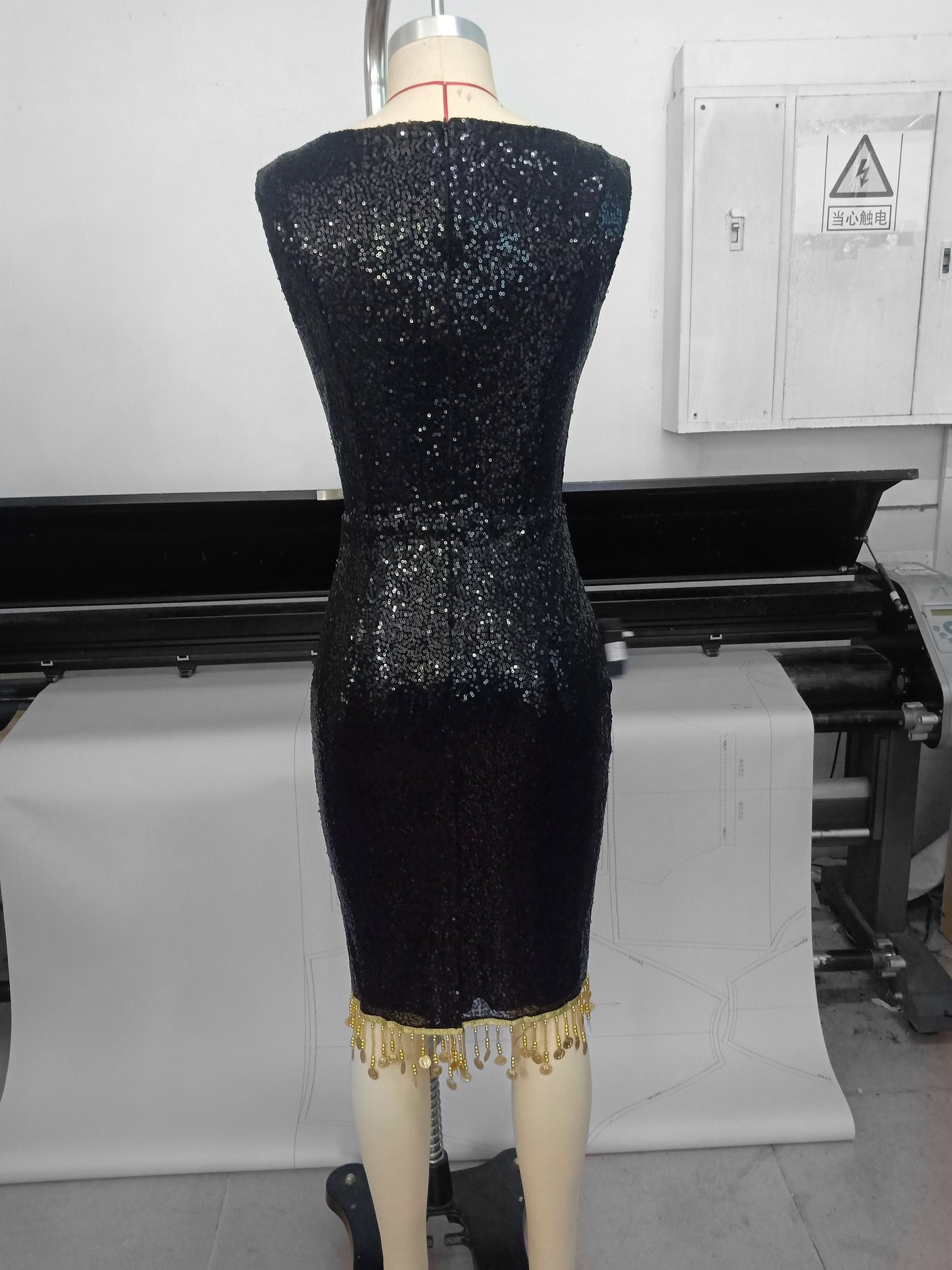 PRE ORDER Pauline Sacred Heart Sequin Wiggle Dress by Weasel Wear