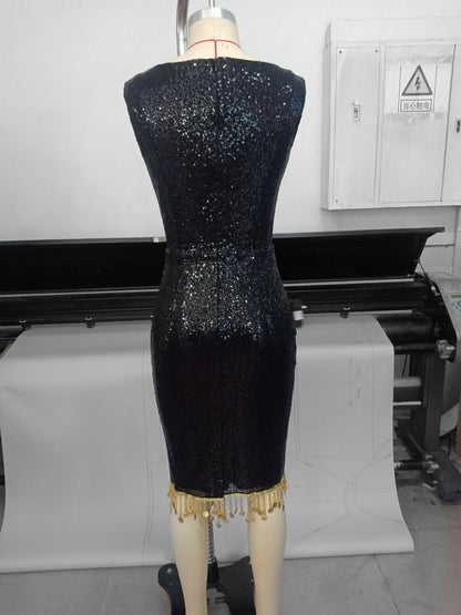 PRE ORDER Pauline Sacred Heart Sequin Wiggle Dress by Weasel Wear