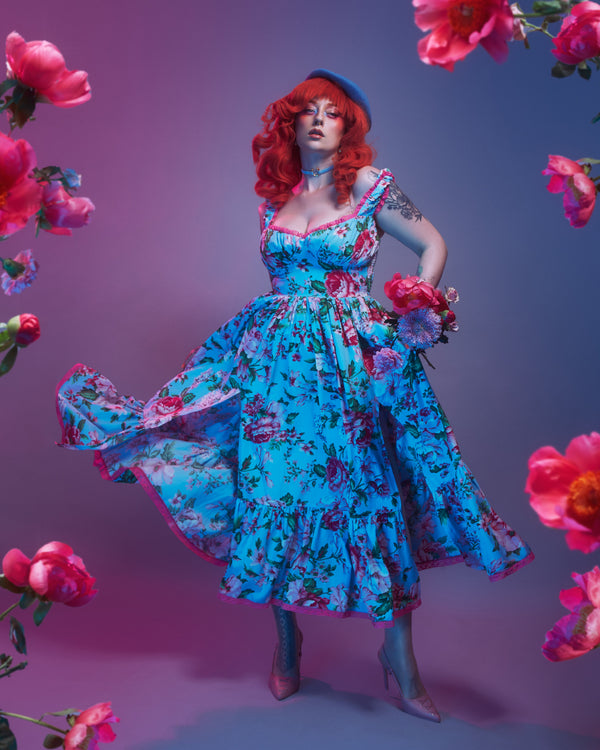 *PRE ORDER* Cosette Maxi Dress in Pink Rose Print