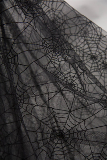 Octavia's Web - Flocked Spider Web Party Dress by Witchwood Bags