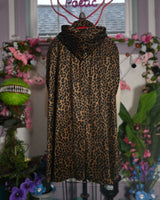 WAX POETIC FLORENCE HOODED CAPE IN LEOPARD VELVET