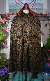 WAX POETIC FLORENCE HOODED CAPE IN LEOPARD VELVET