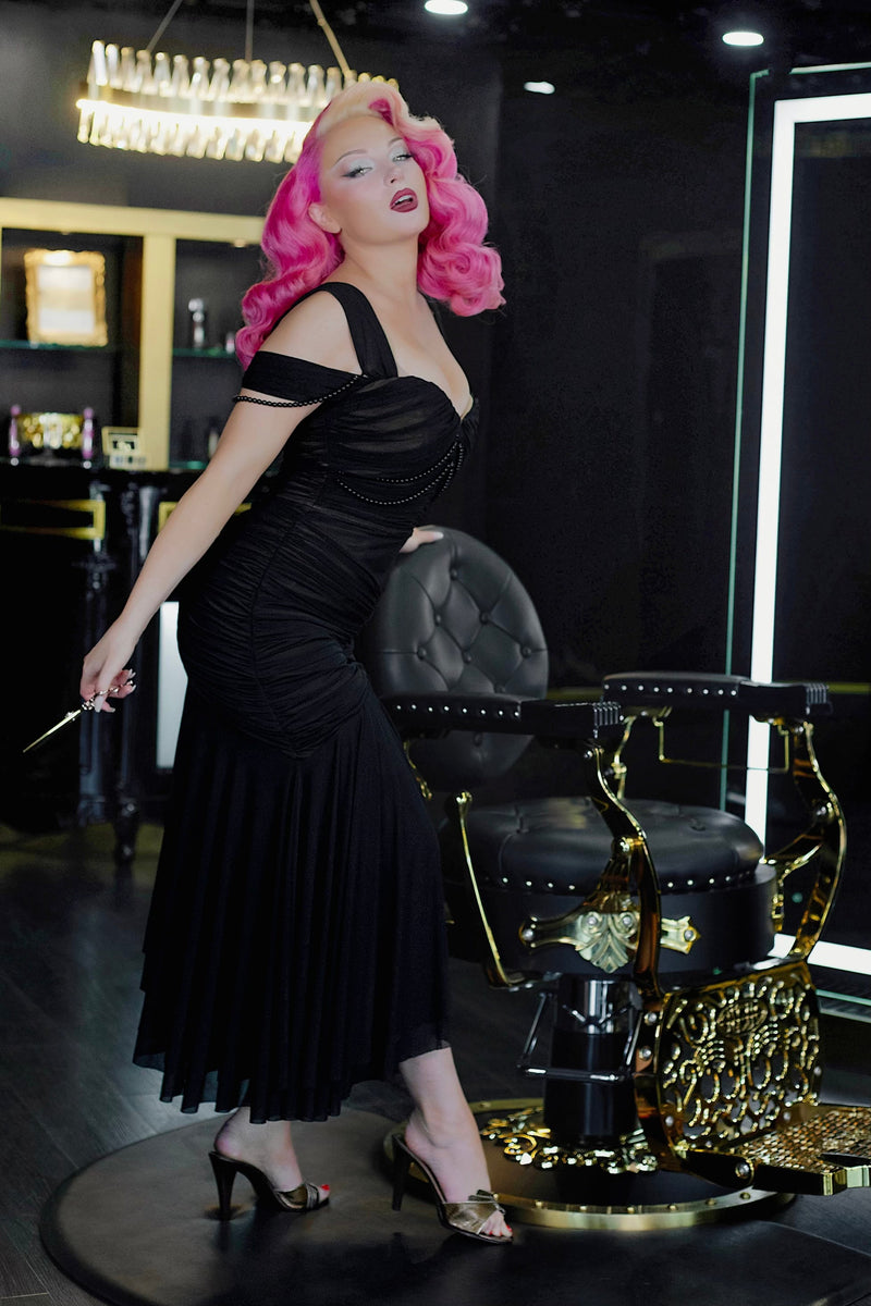 Mummy Ruched Illusion Dress by Weasel Wear