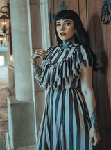 Mina Dress in Striped Mesh