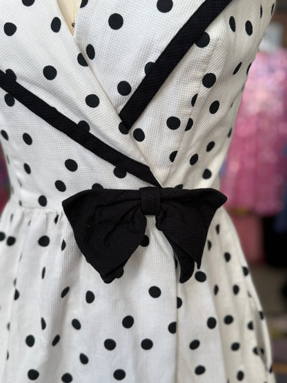 Vintage Polka Dot Sailor Dress S/M Accentuette by Lanz