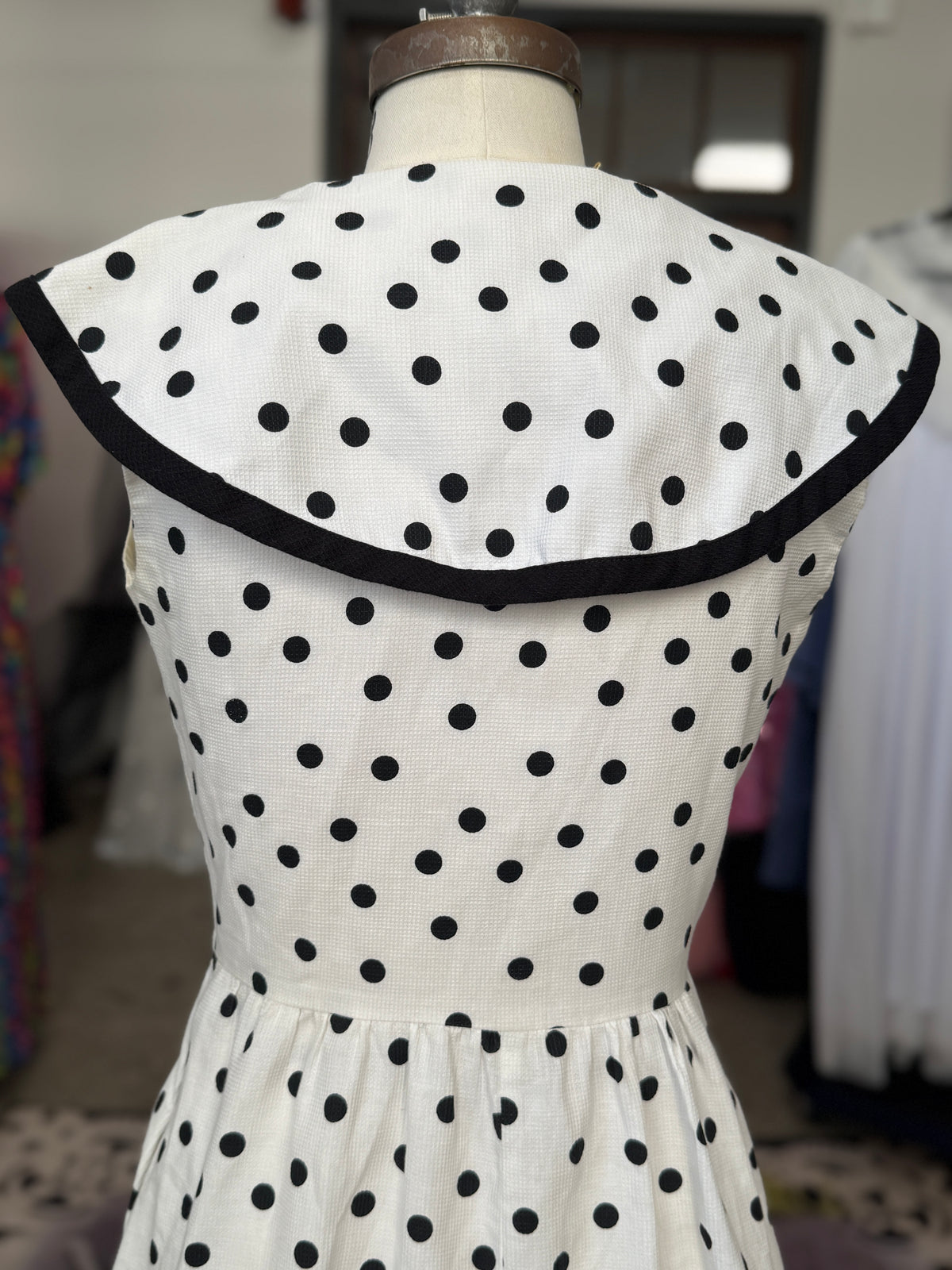 Vintage Polka Dot Sailor Dress S/M Accentuette by Lanz