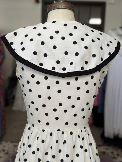 Vintage Polka Dot Sailor Dress S/M Accentuette by Lanz