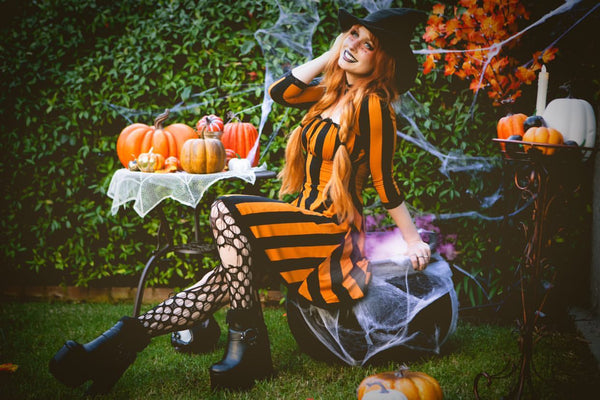 *PRE ORDER* Wednesday Dress in Pumpkin Spice Stripe