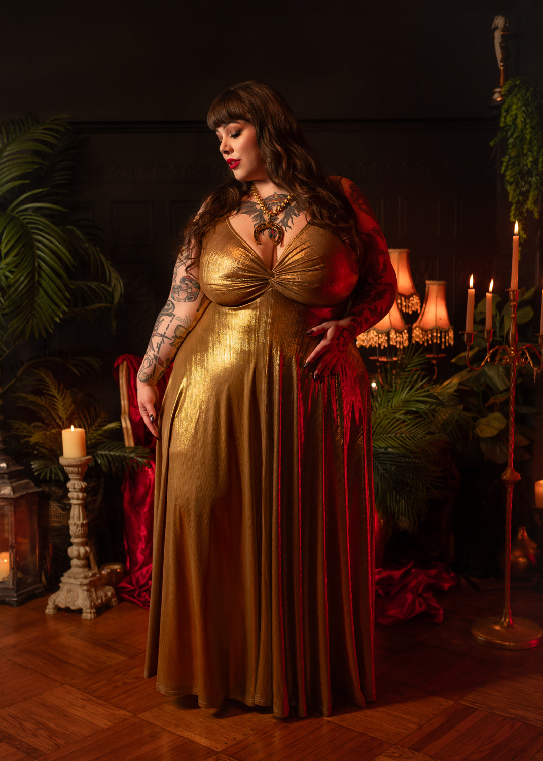Siren Dress in Liquid Gold S
