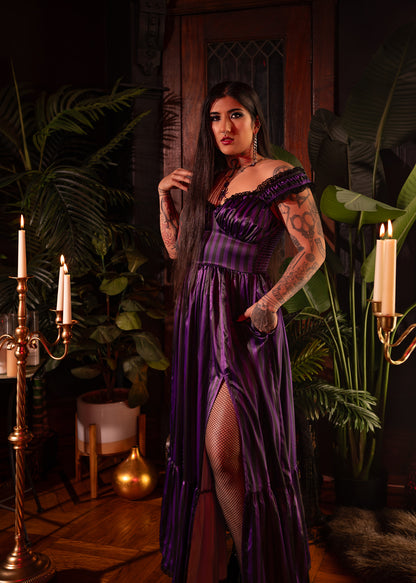Cosette Maxi Dress in Violet Stripe