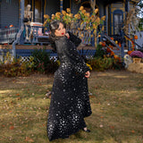 Raquel Maxi Dress with Bishop Sleeves in Star Clusters