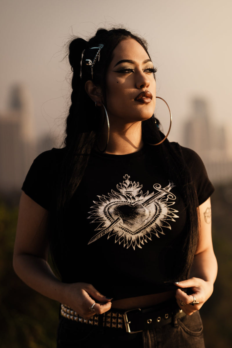 Sacred Heart Baby Tee by The Pretty Cult