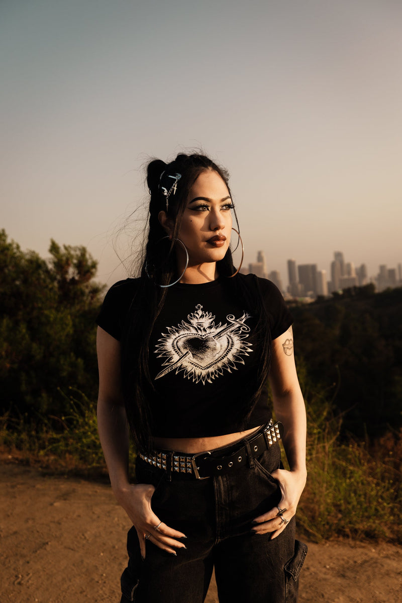 Sacred Heart Baby Tee by The Pretty Cult