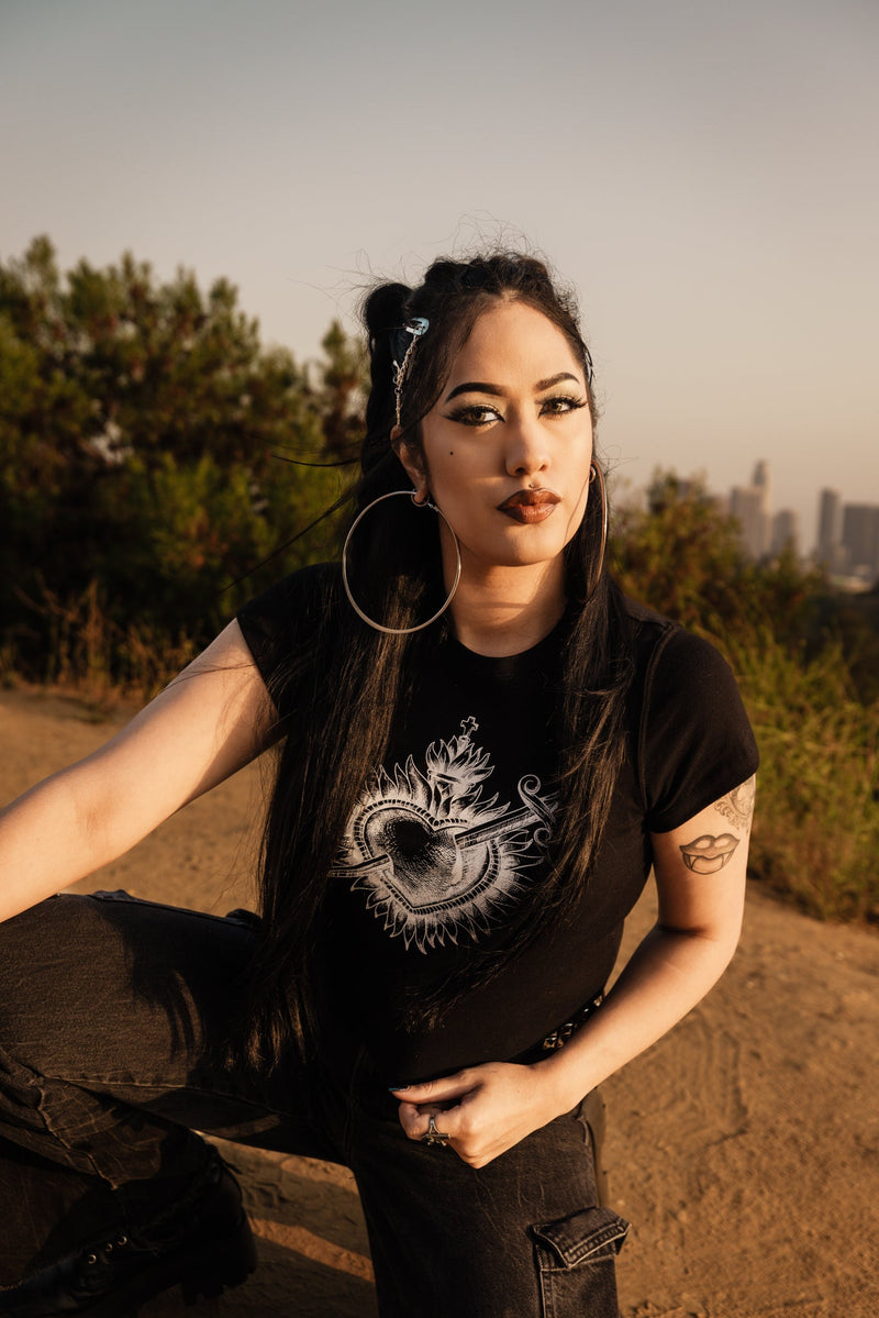 Sacred Heart Baby Tee by The Pretty Cult