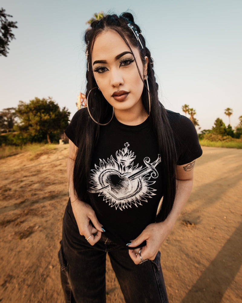 Sacred Heart Baby Tee by The Pretty Cult