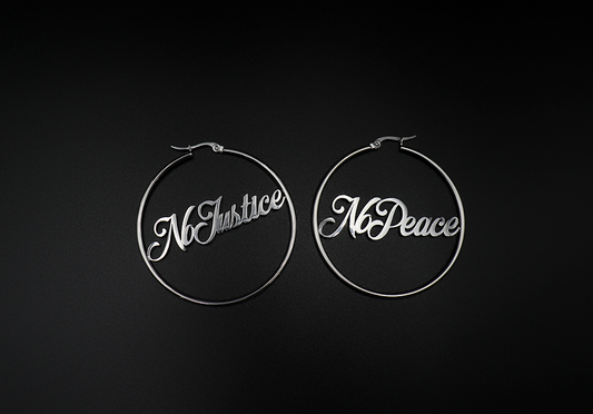 No Justice No Peace Hoops by Topple and Burn