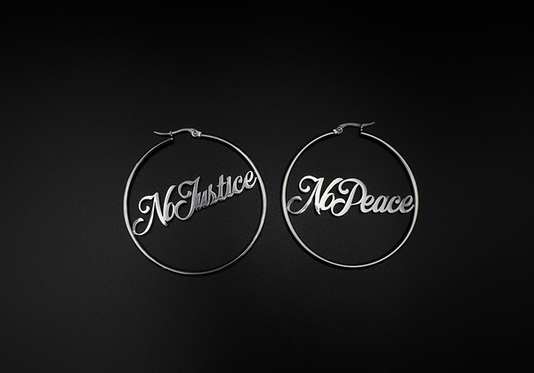 No Justice No Peace Hoops by Topple and Burn
