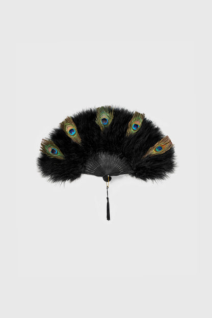 Handheld Marabou Feather Vintage Fan