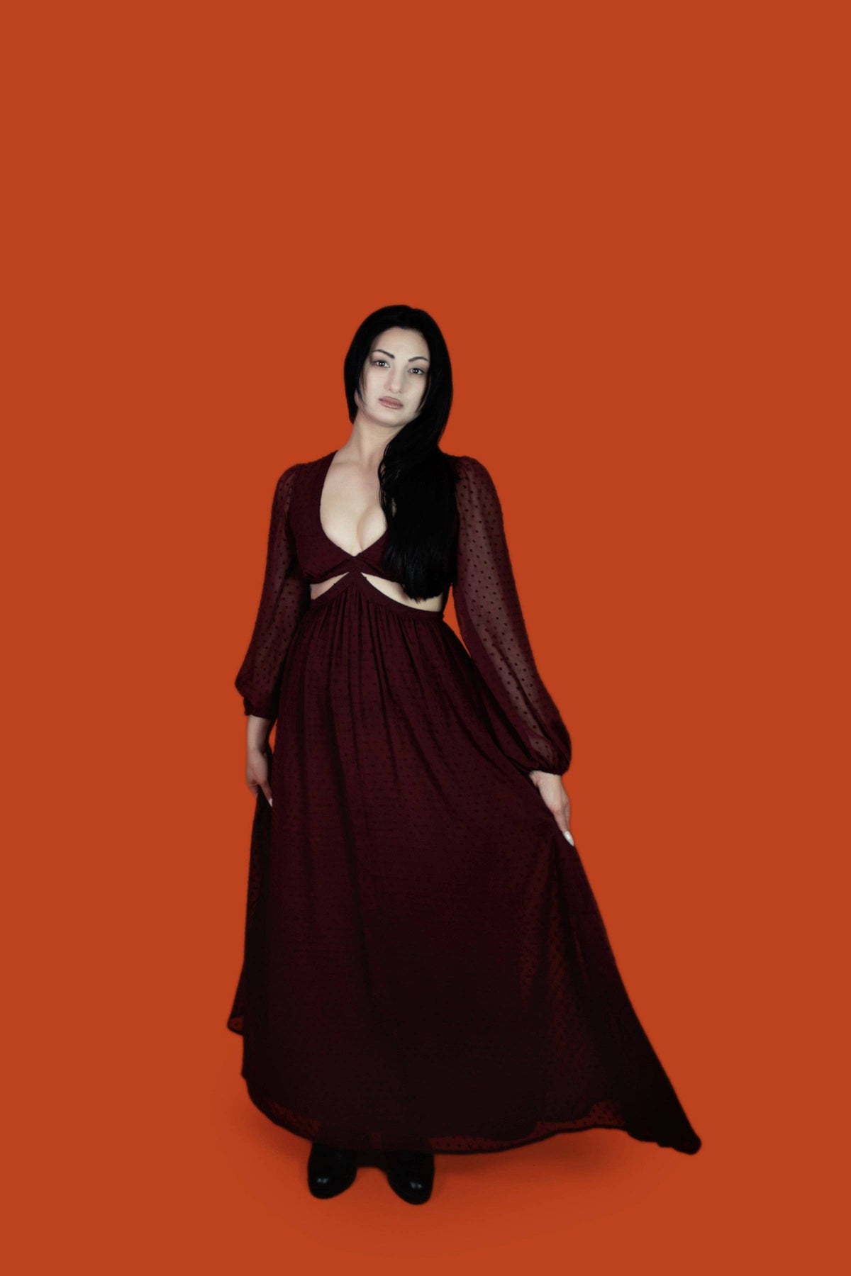 Eclipse Dress in Burgundy by Lively Ghosts