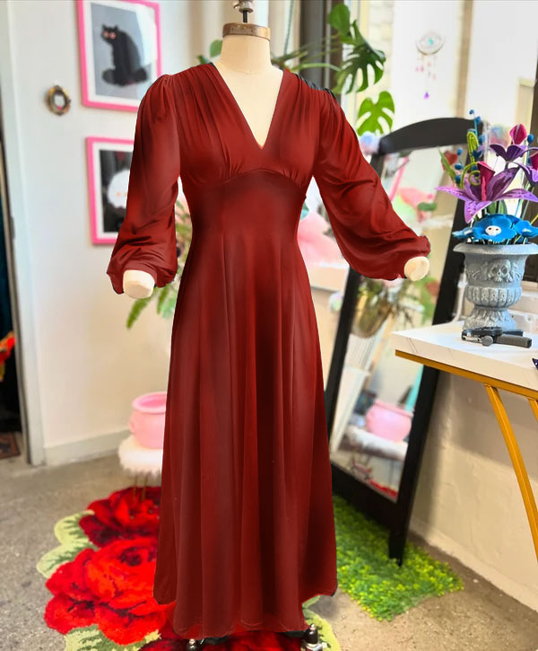 *PRE ORDER* Raquel Maxi Dress with Bishop Sleeves in Rust Red