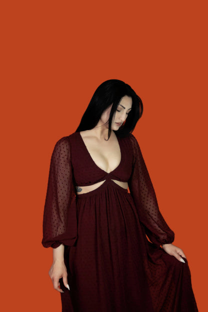 Eclipse Dress in Burgundy by Lively Ghosts