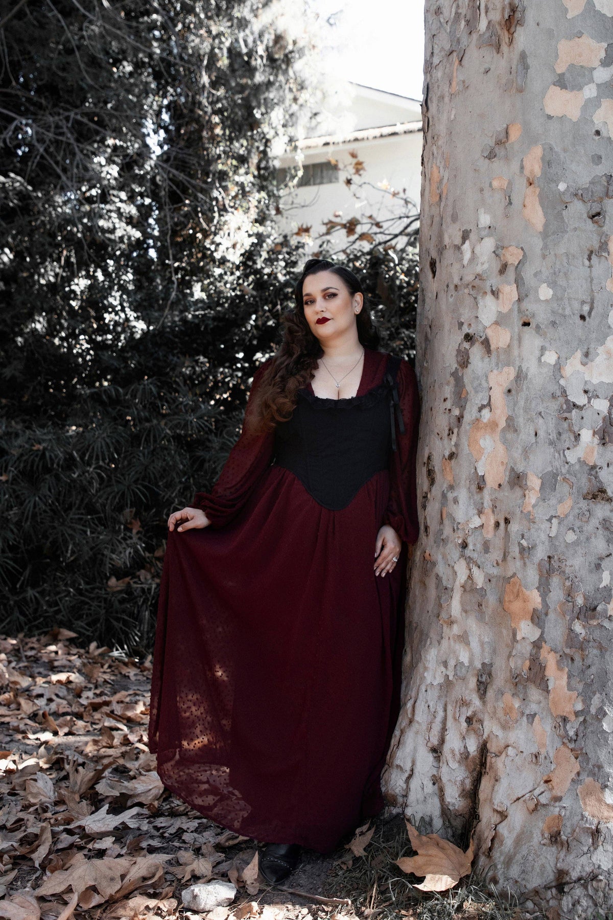 Eclipse Dress in Burgundy by Lively Ghosts