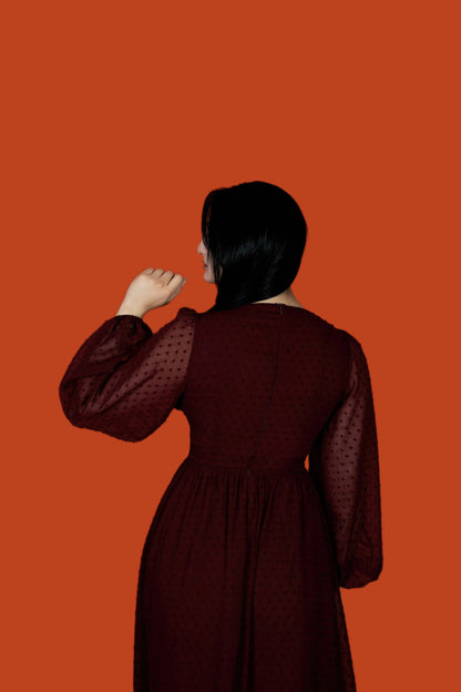 Eclipse Dress in Burgundy by Lively Ghosts