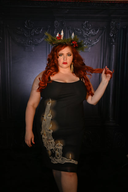 Melting Candles Mesh Wiggle Dress