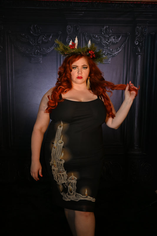 Melting Candles Mesh Wiggle Dress