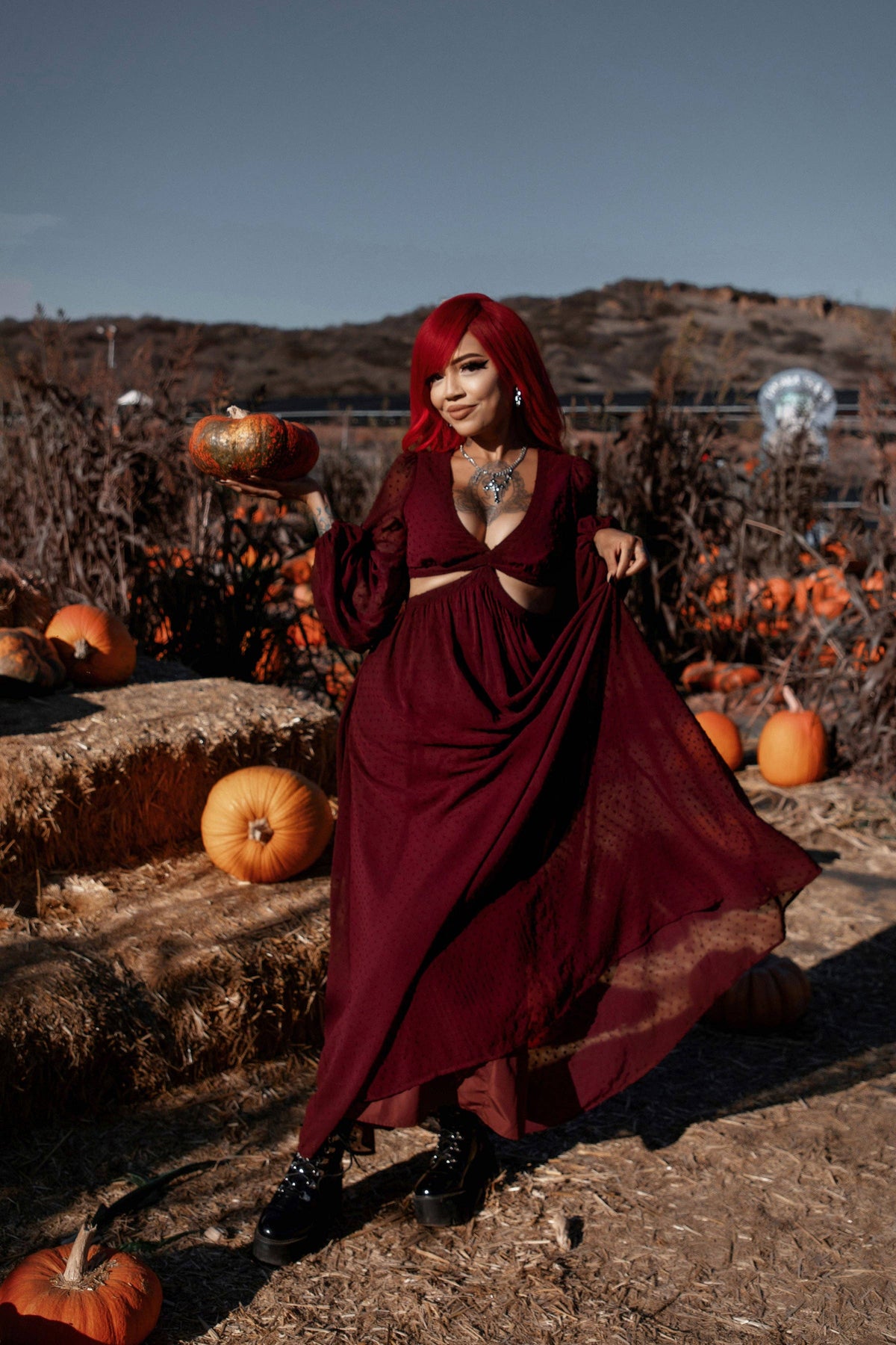 Eclipse Dress in Burgundy by Lively Ghosts