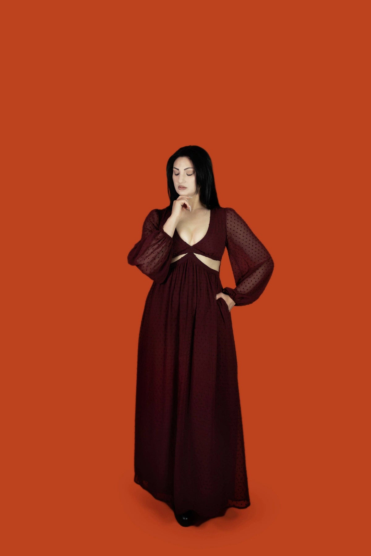 Eclipse Dress in Burgundy by Lively Ghosts