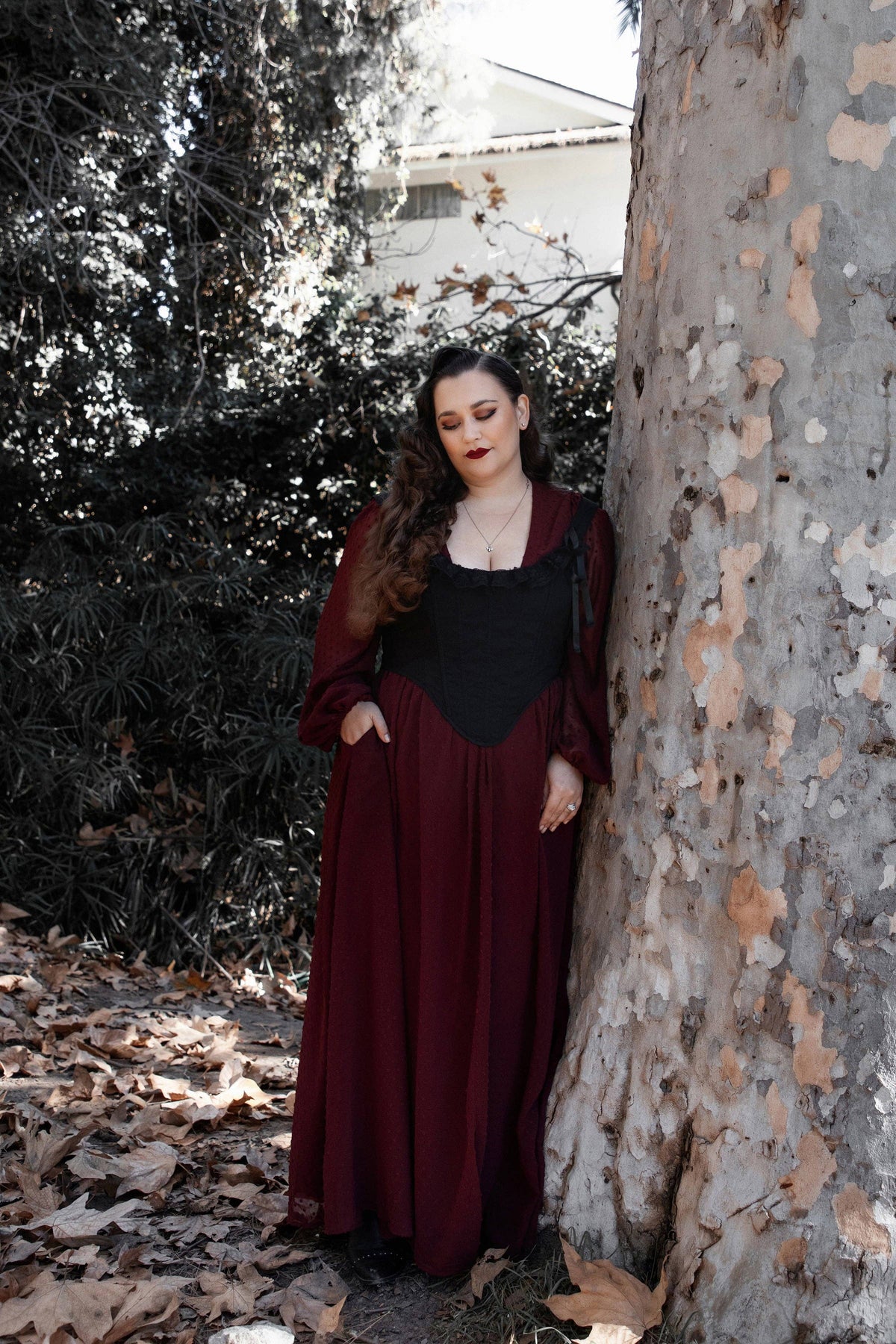 Eclipse Dress in Burgundy by Lively Ghosts