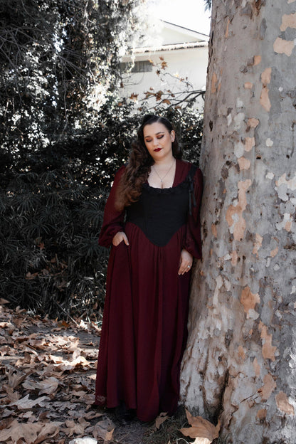 Eclipse Dress in Burgundy by Lively Ghosts