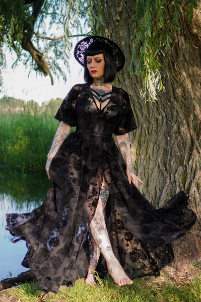 black lydia dress *PRE ORDER* Wrap in Flocked Rose Mesh S Size:6 US Women (3 AU/UK) Bridal Gown with Veil look for the trademark Black dress moodboard: YSL