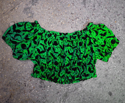 *PRE ORDER* QUEEN OF HALLOWEEN CROPPED MESH CUTIE PIE TOP