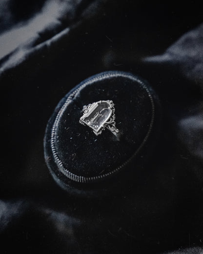 The "Mourning Candle” Glass Casket Ring by Petals and Poison