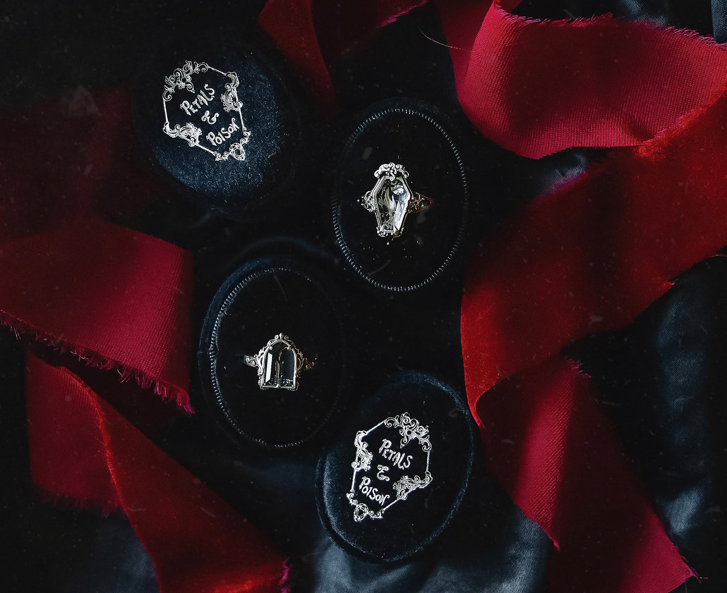 The "Mourning Candle” Glass Casket Ring by Petals and Poison