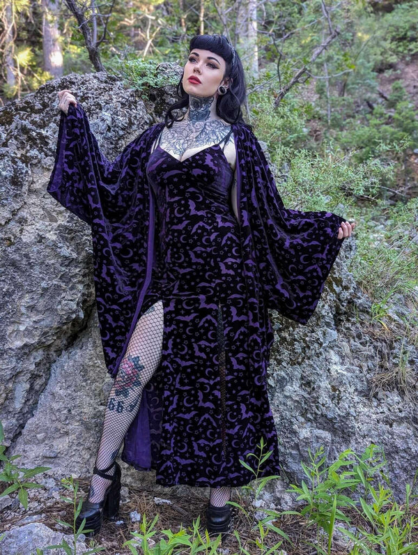 Lunar Goddess Burnout Velvet Kimono