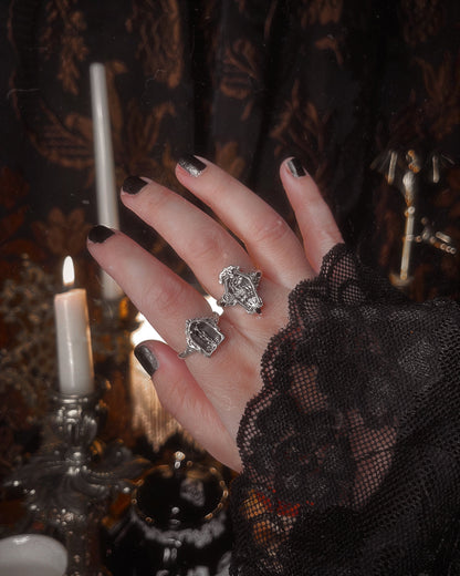 The "Mourning Candle” Glass Casket Ring by Petals and Poison