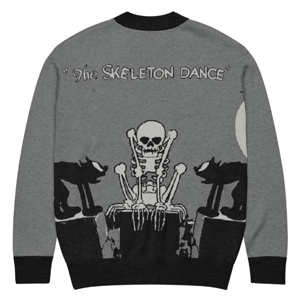 "The Skeleton Dance" Knit cardigan Made To Order by The Oblong Box Shop