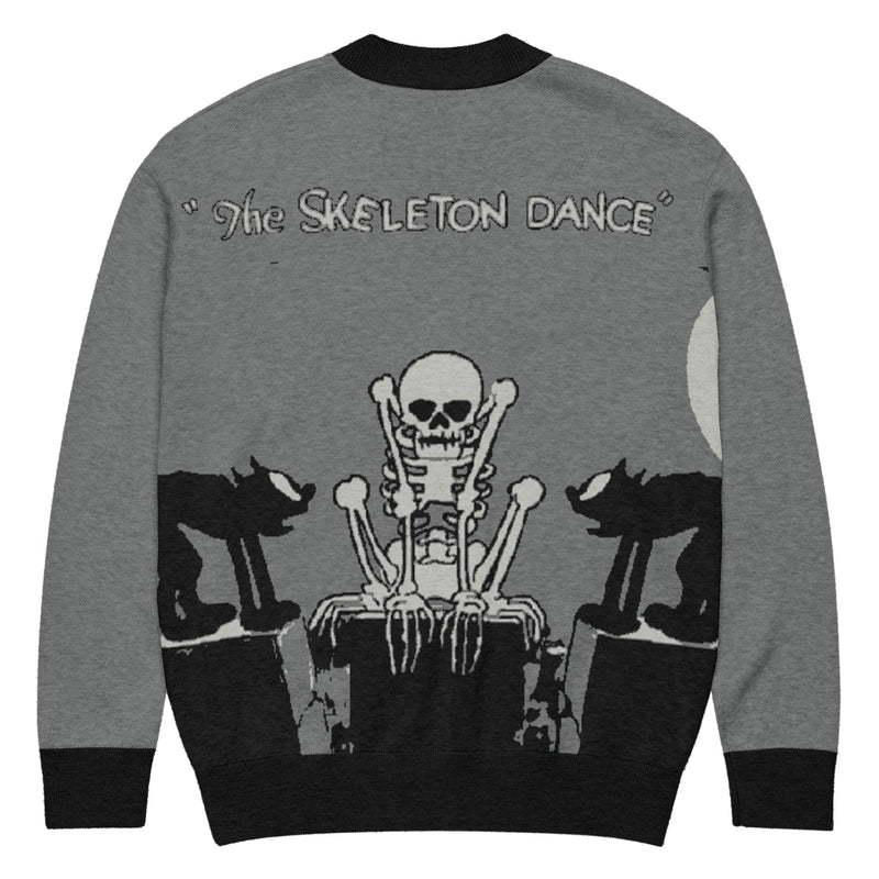 "The Skeleton Dance" Knit cardigan Made To Order by The Oblong Box Shop
