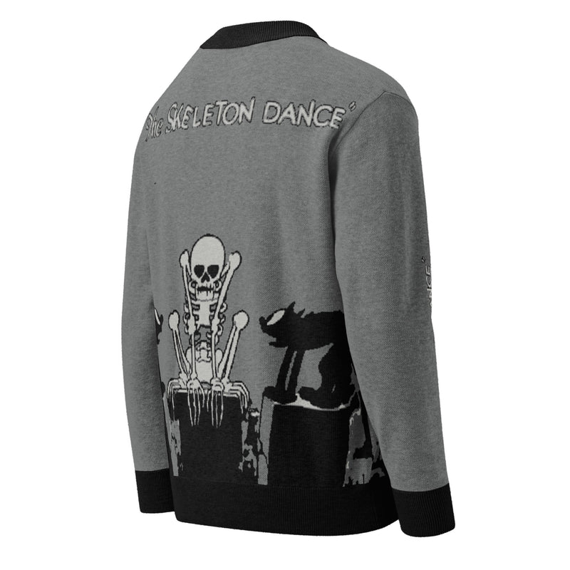 "The Skeleton Dance" Knit cardigan Made To Order by The Oblong Box Shop