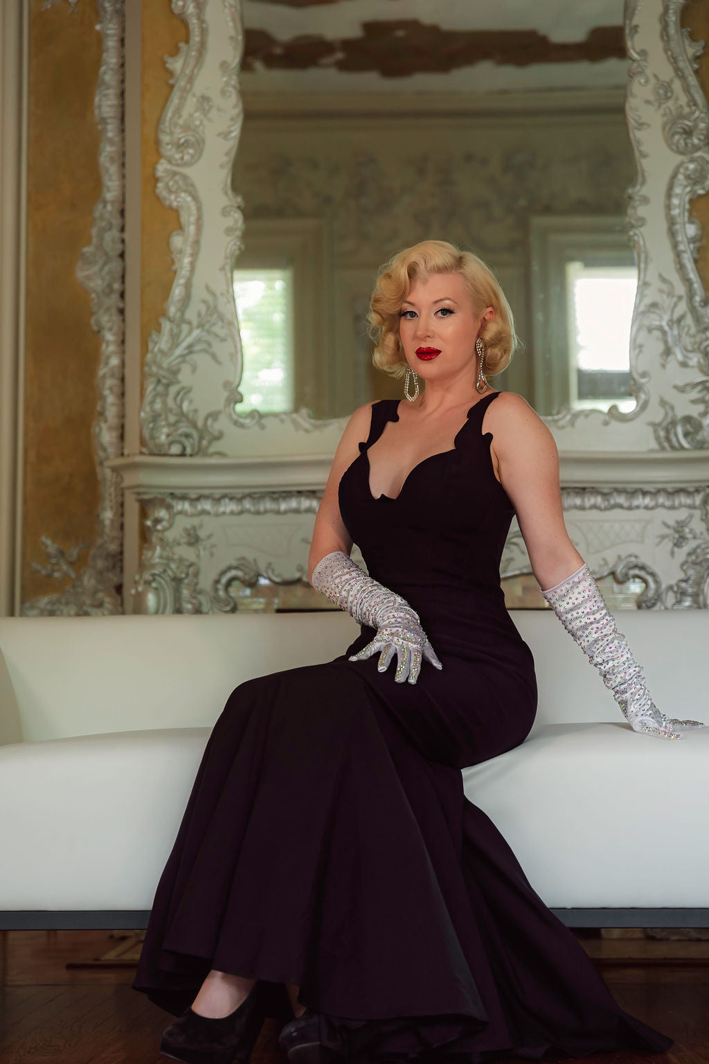 The Betty Haynes White Christmas Gown by Elle Rebel