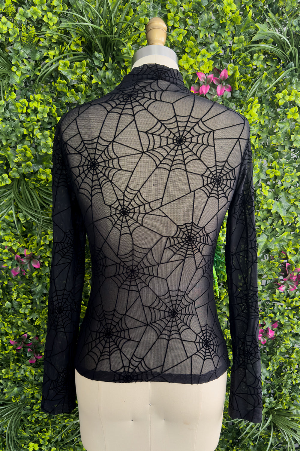 The Oblong Box Shop Glamour-Web Sheer Spiderweb Top with Rhinestones - RESTOCKED!