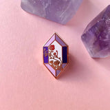 Floral Amethyst Crystal Enamel Pin by Kitty With A Cupcake